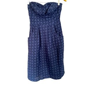 Anthropologie Girls From Savoy Navy Strapless Halter Dress Size‎ 0